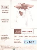 Craftsman-Craftsman Model 113.22521, Belt & Disk Sander, Operation & Parts Manual 1976-113.22521-01